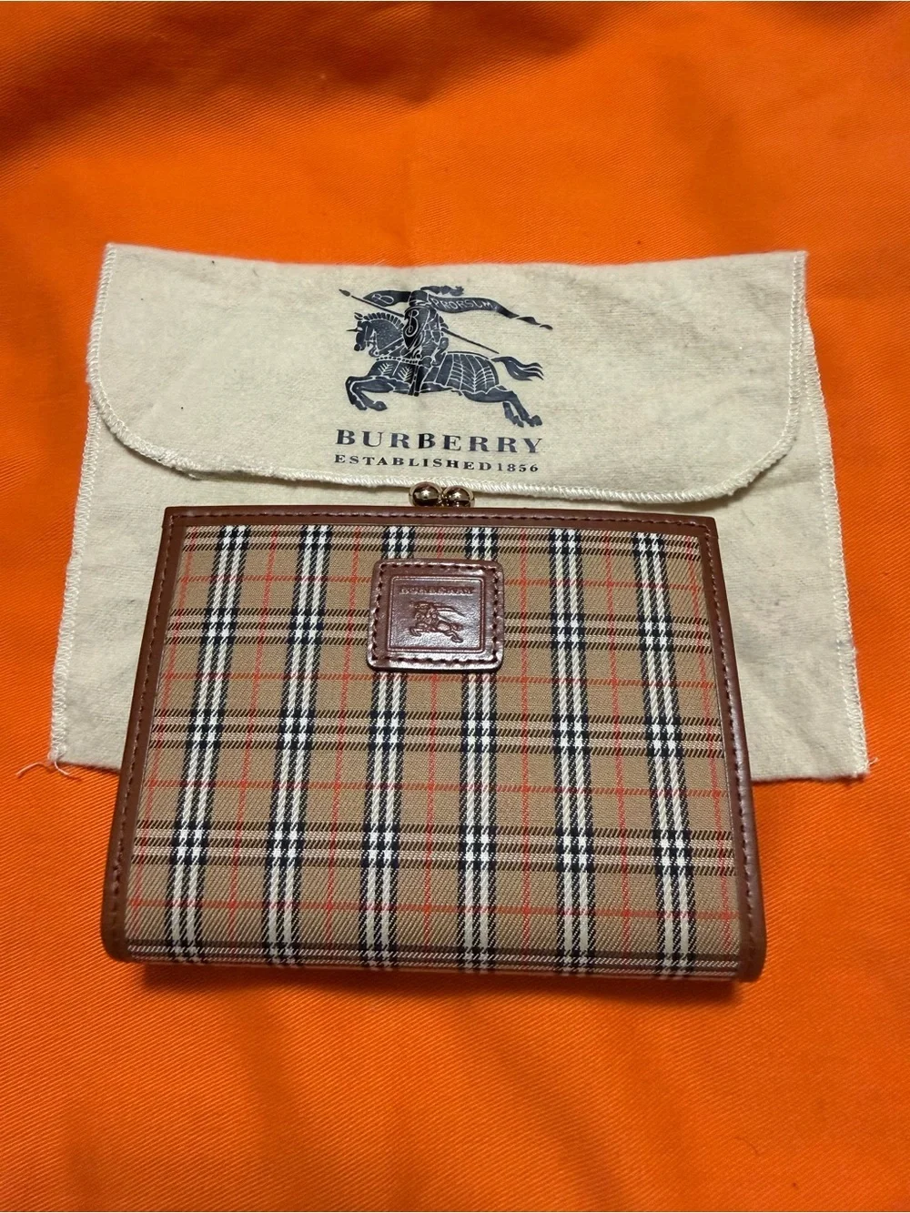 Burberry Brown Trifold Wallet includes dust bag
